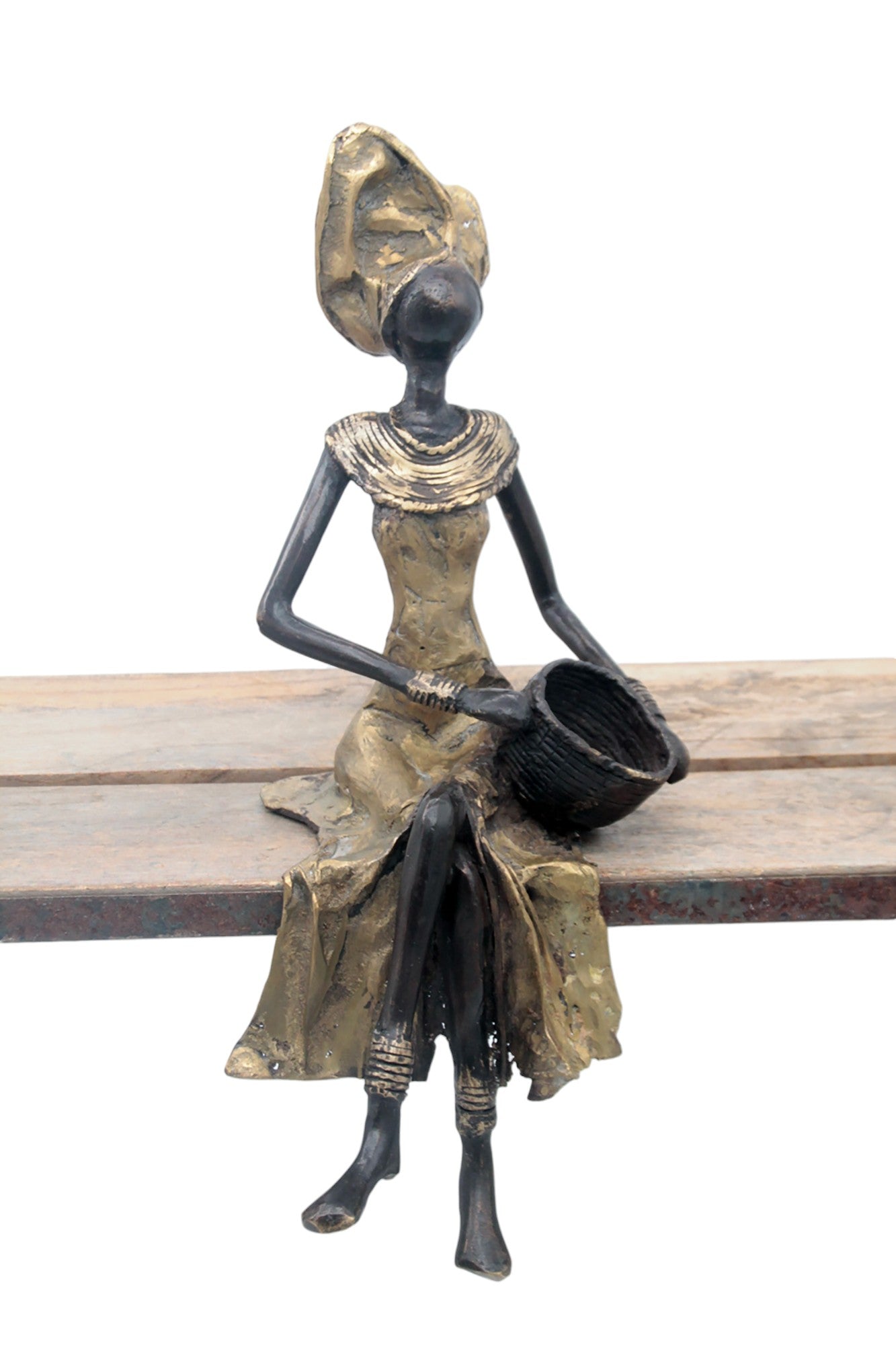 Bronze assis 35 cm doré n°5 Bronzes d'Afrique