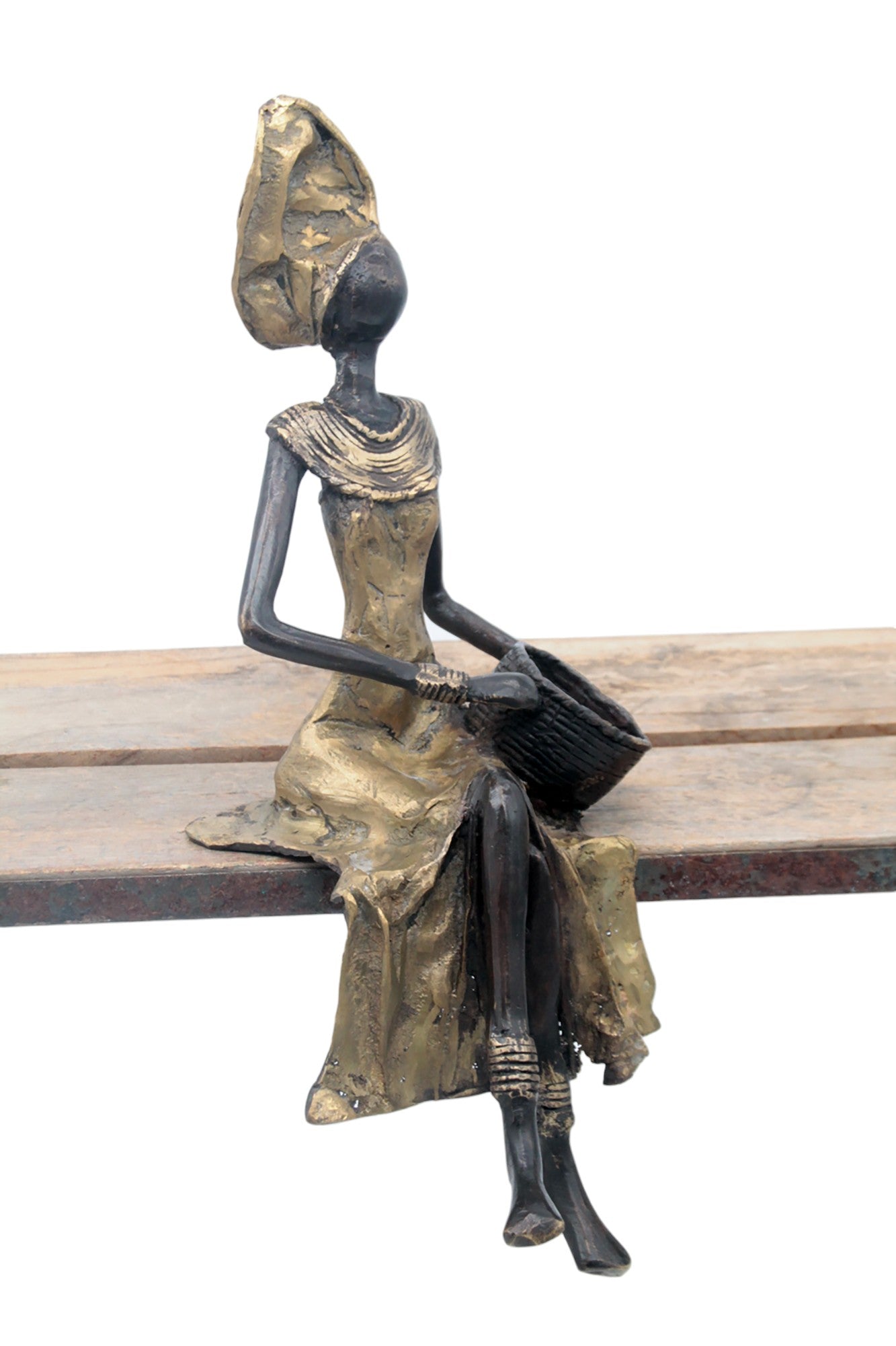 Bronze assis 35 cm doré n°5 Bronzes d'Afrique