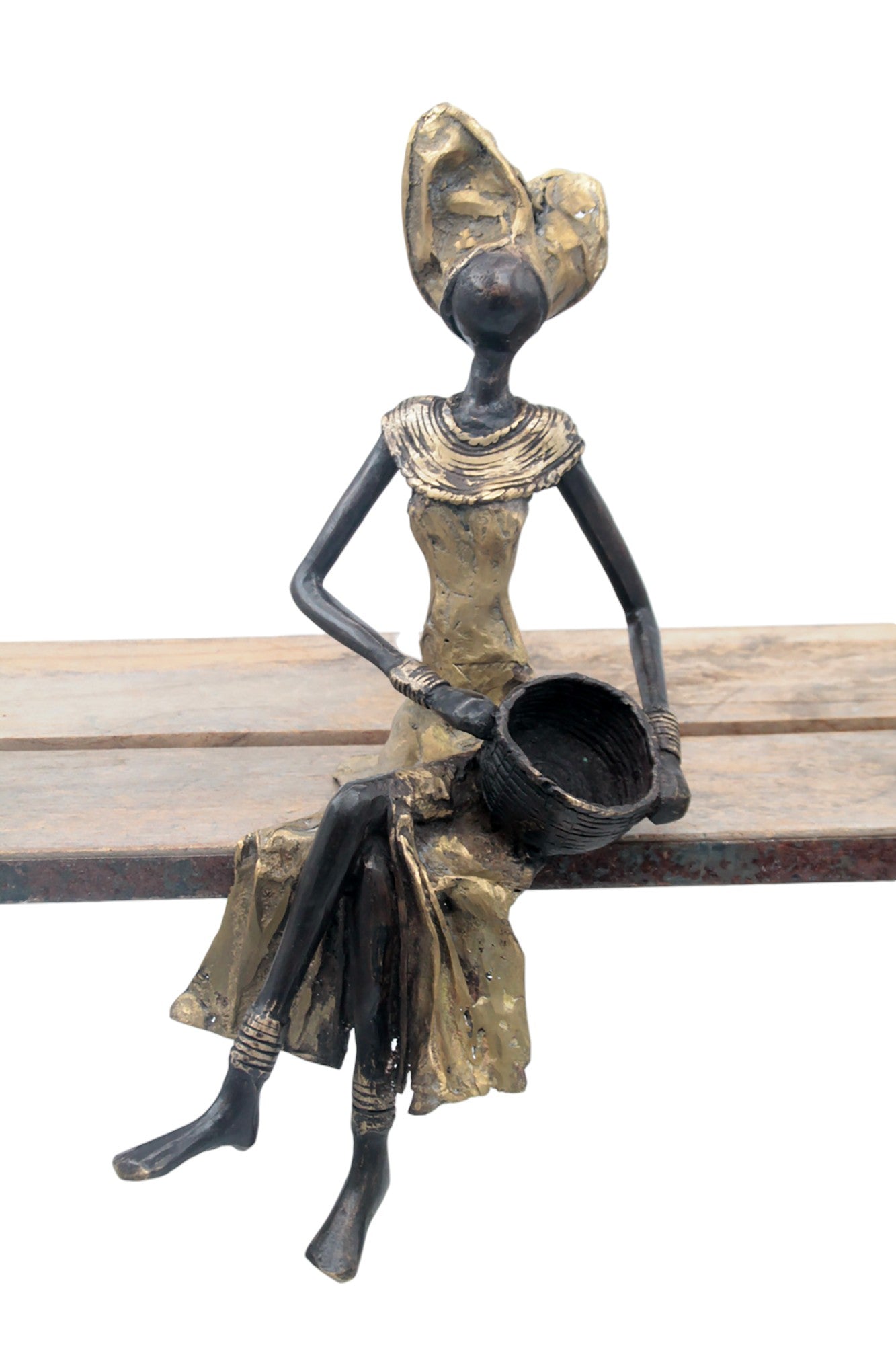 Bronze assis 35 cm doré n°5 Bronzes d'Afrique