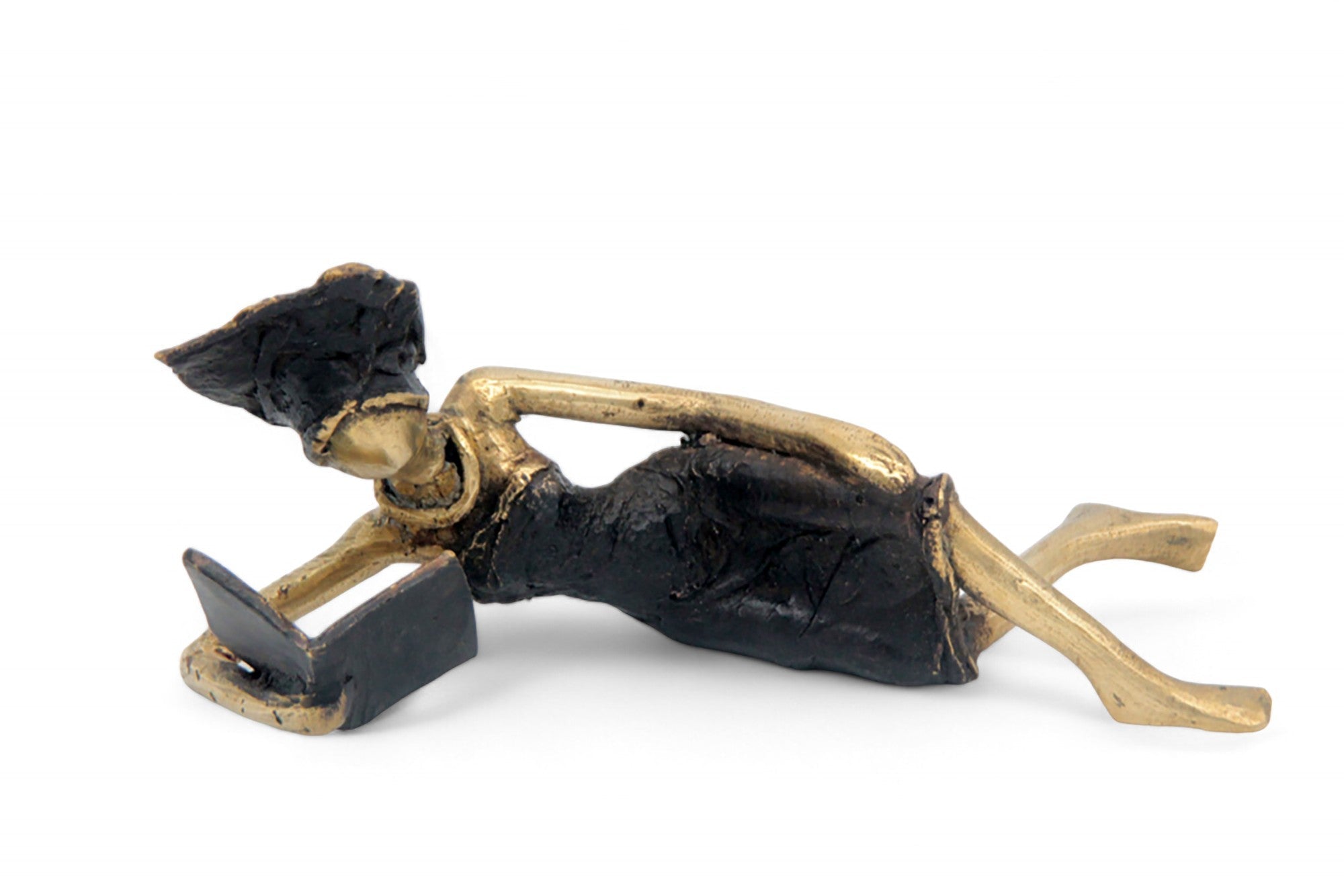 Bronze allongé 20 cm noir et doré n°1 Bronzes d'Afrique