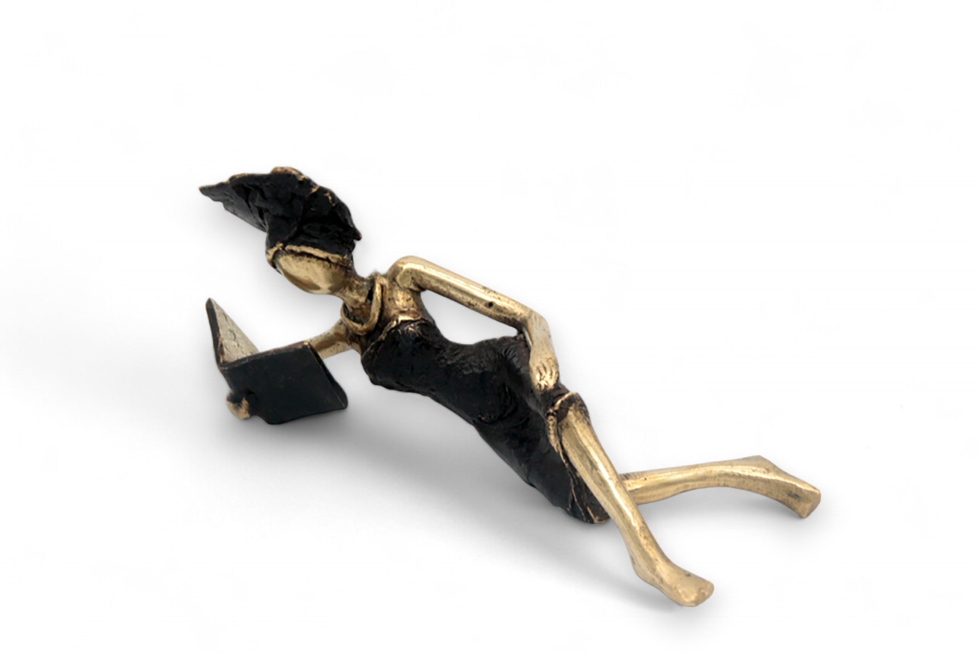 Bronze allongé 20 cm noir et doré n°1 Bronzes d'Afrique