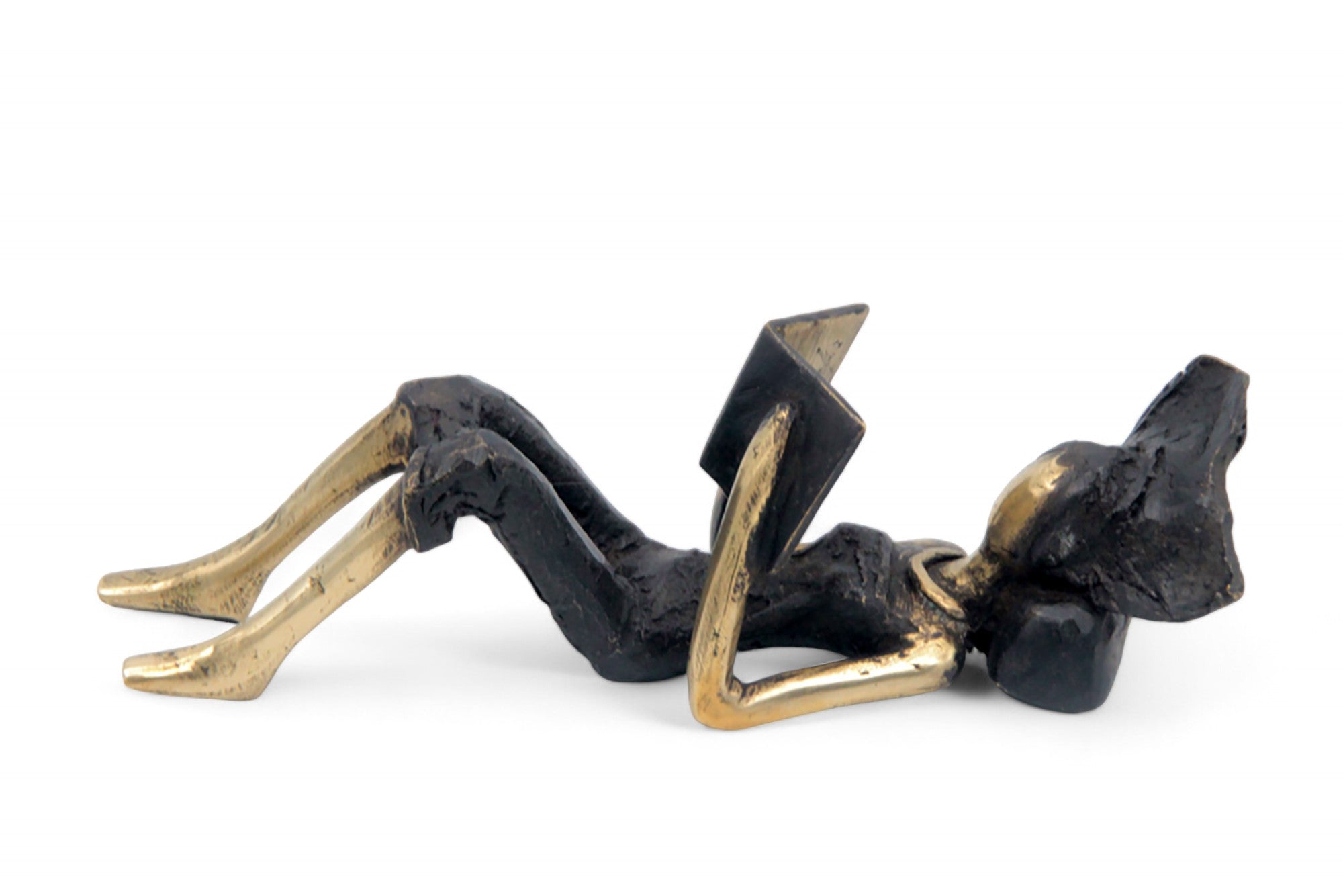 Bronze allongé 20 cm noir et doré n°3 Bronzes d'Afrique