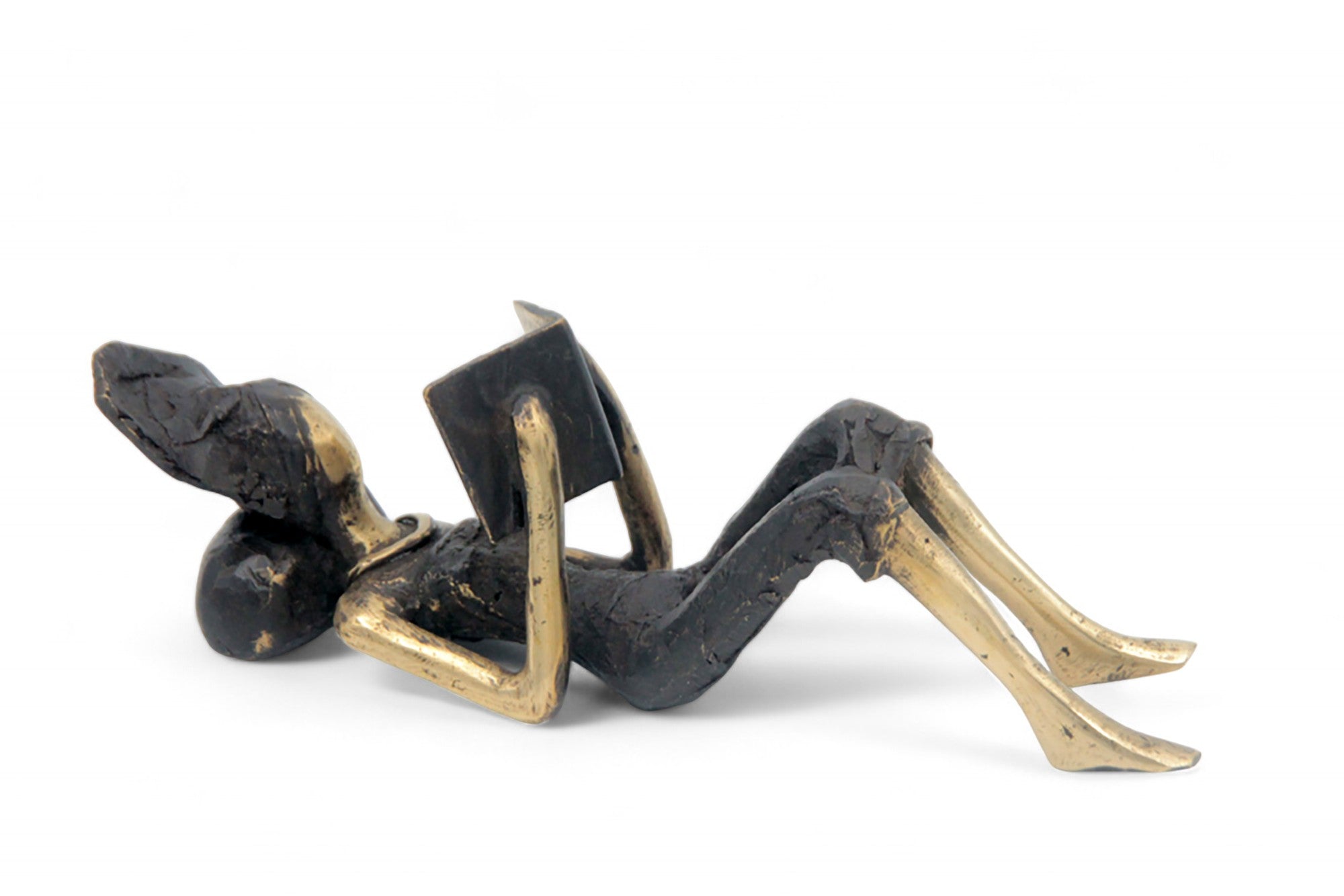 Bronze allongé 20 cm noir et doré n°3 Bronzes d'Afrique