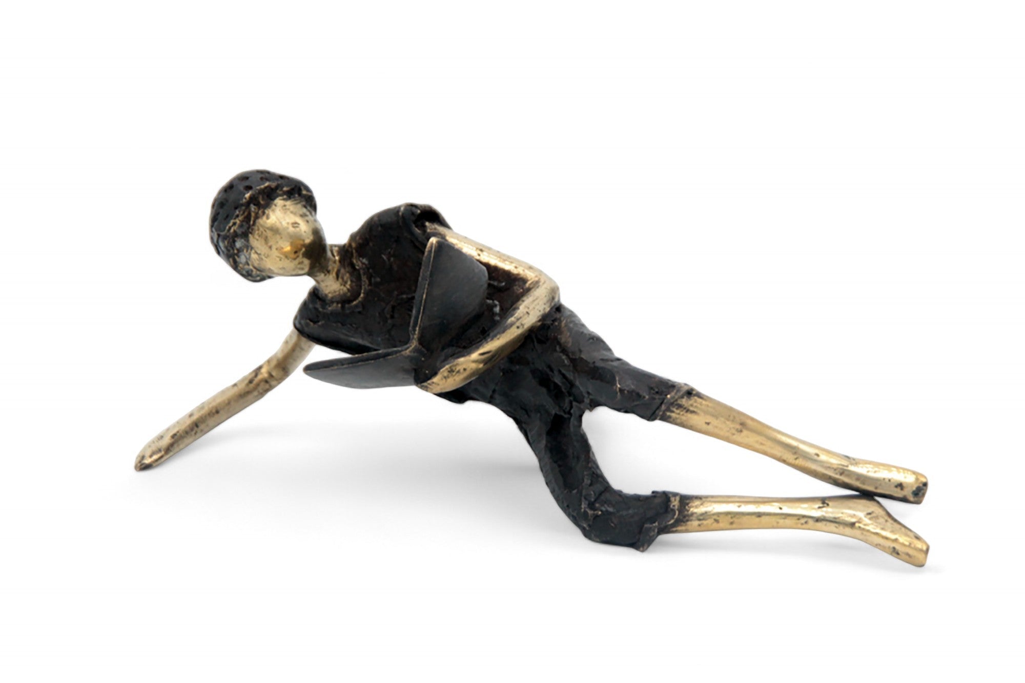 Bronze allongé 20 cm noir et doré n°4 Bronzes d'Afrique