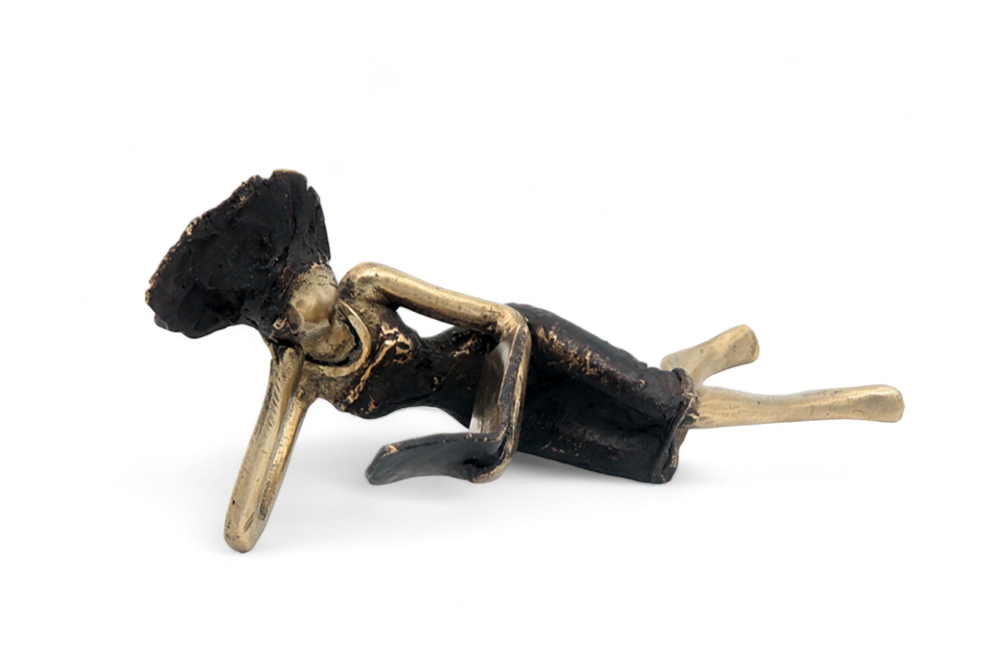 Bronze allongé 20 cm noir et doré n°7 Bronzes d'Afrique