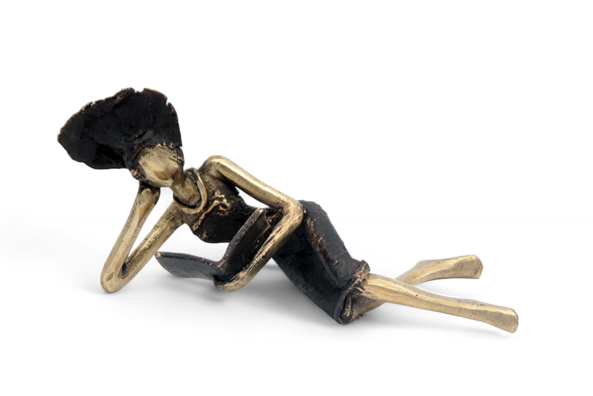 Bronze allongé 20 cm noir et doré n°7 Bronzes d'Afrique