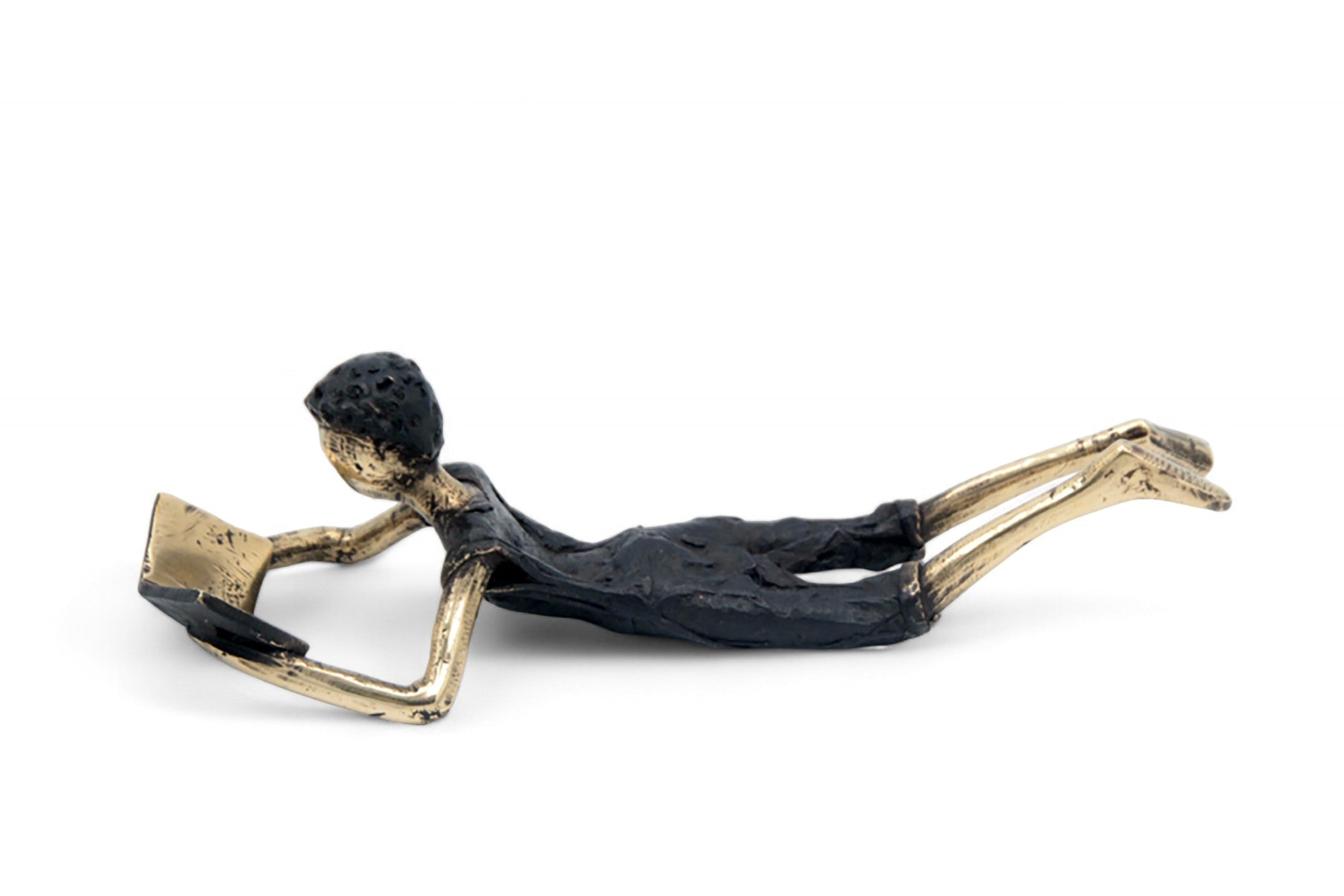 Bronze allongé 20 cm noir et doré °10 Bronzes d'Afrique