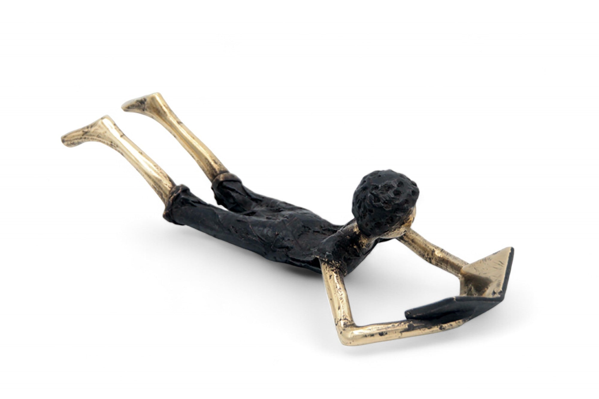 Bronze allongé 20 cm noir et doré °10 Bronzes d'Afrique