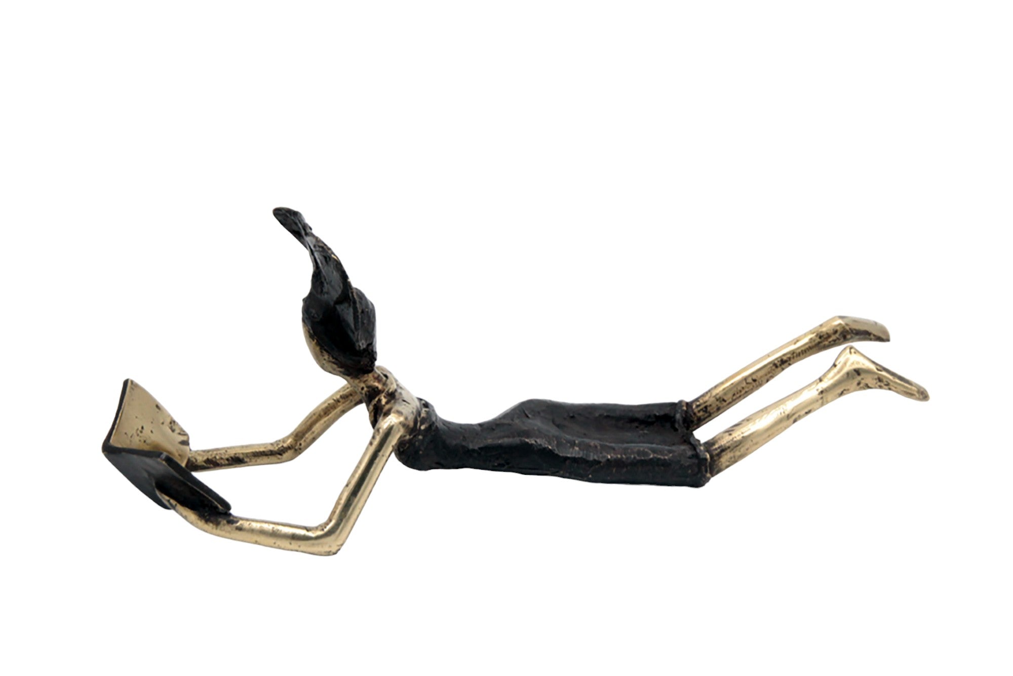 Bronze allongé 20 cm noir et doré n°11 Bronzes d'Afrique