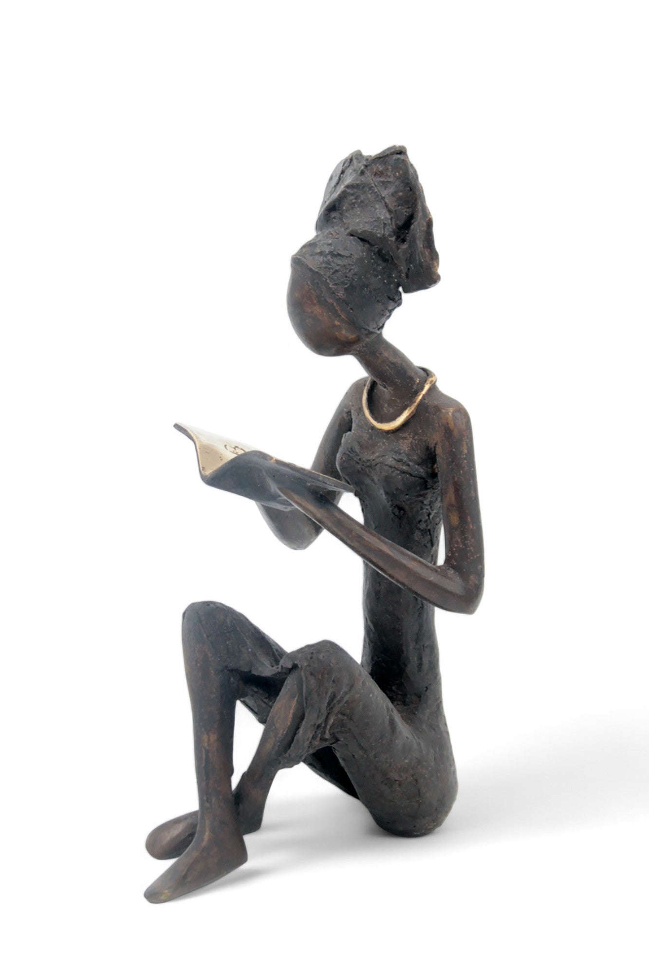 Bronze assis à poser 55 cm noir n°2 Bronzes d'Afrique