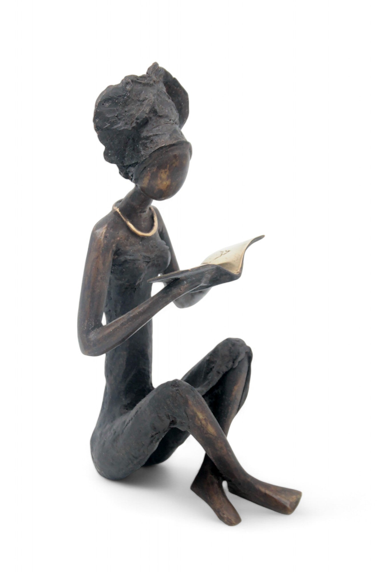 Bronze assis à poser 55 cm noir n°2 Bronzes d'Afrique