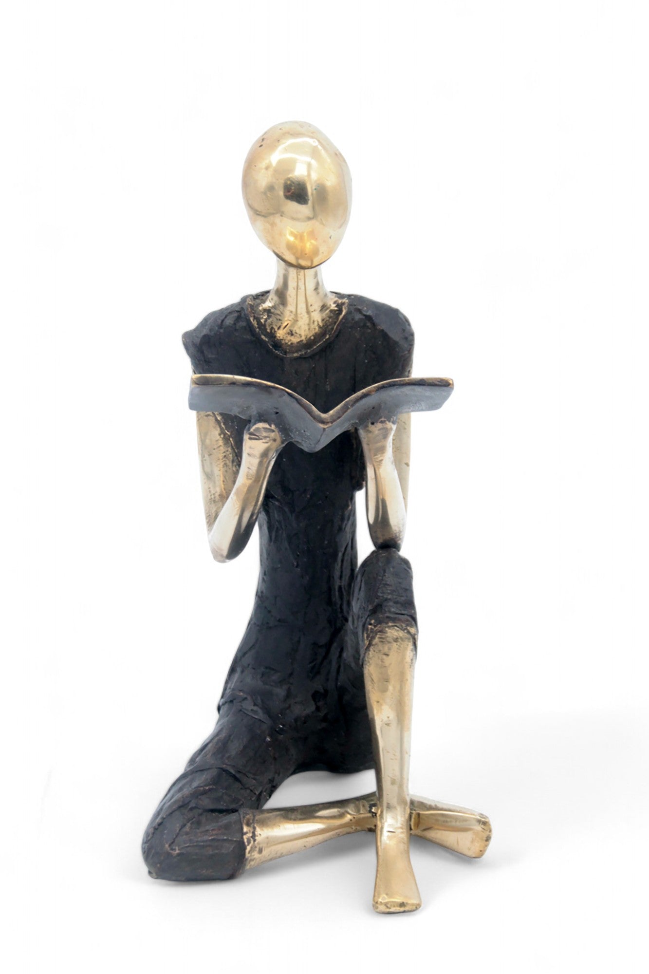 Bronze assis à poser 55 cm noir et doré n°1 Bronzes d'Afrique