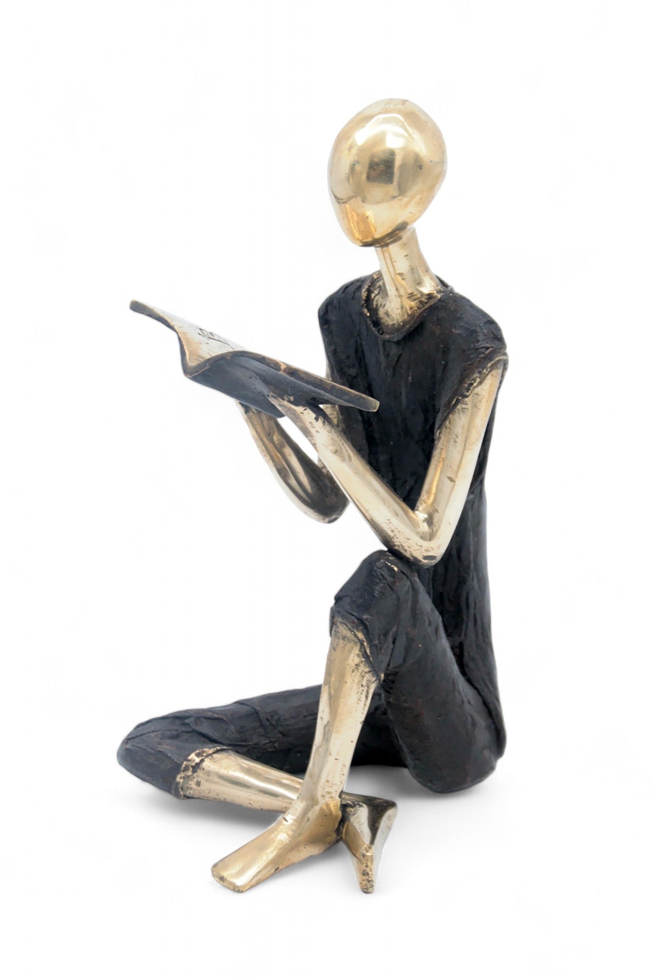 Bronze assis à poser 55 cm noir et doré n°1 Bronzes d'Afrique