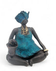 Bronze Big Mama 20 cm bleu n°1 Bronzes d'Afrique