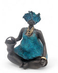 Bronze Big Mama 20 cm bleu n°1 Bronzes d'Afrique