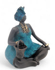 Bronze Big Mama 20 cm bleu n°1 Bronzes d'Afrique