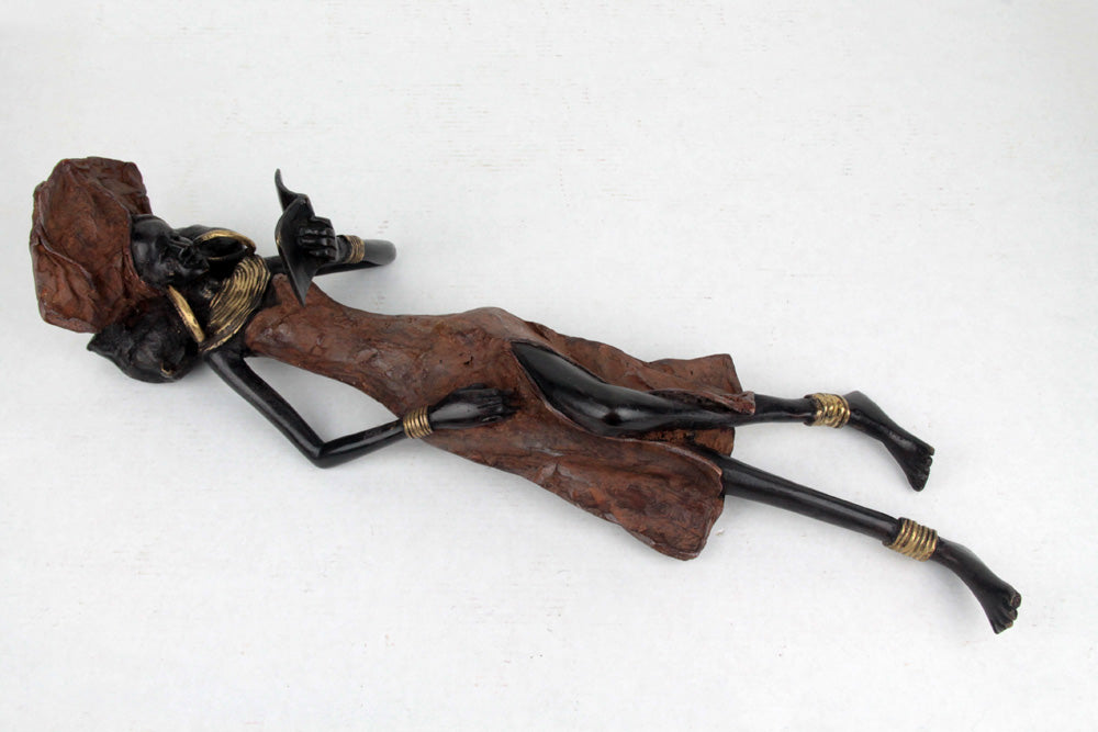 Bronze allongé 50 cm marron n°2 Bronzes d'Afrique