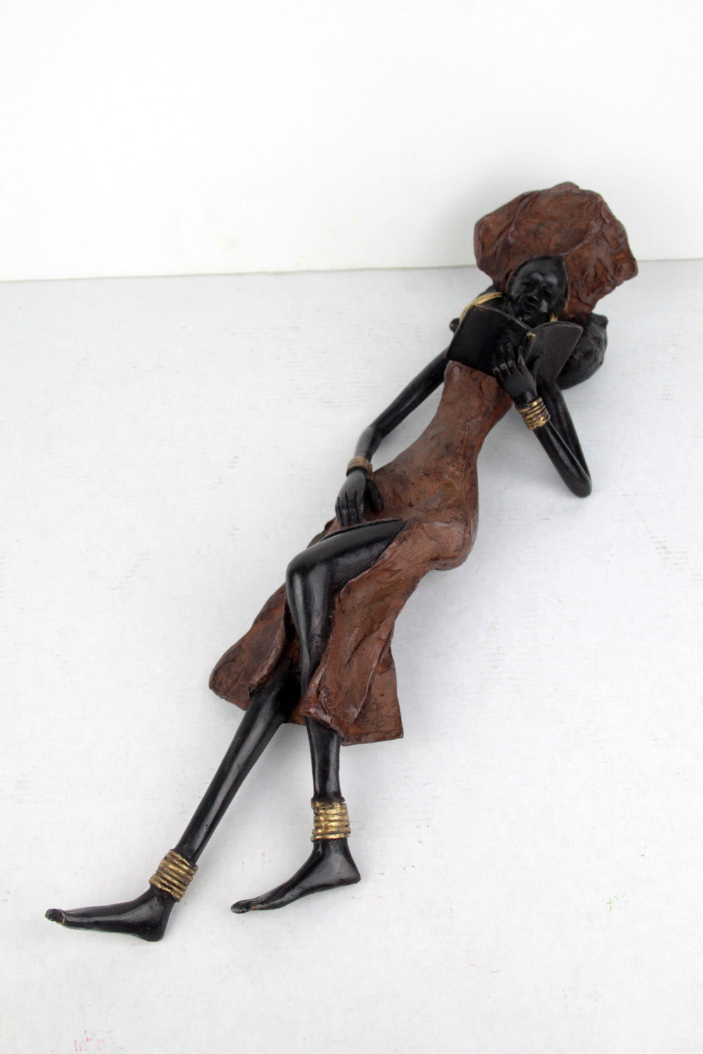 Bronze allongé 50 cm marron n°2 Bronzes d'Afrique