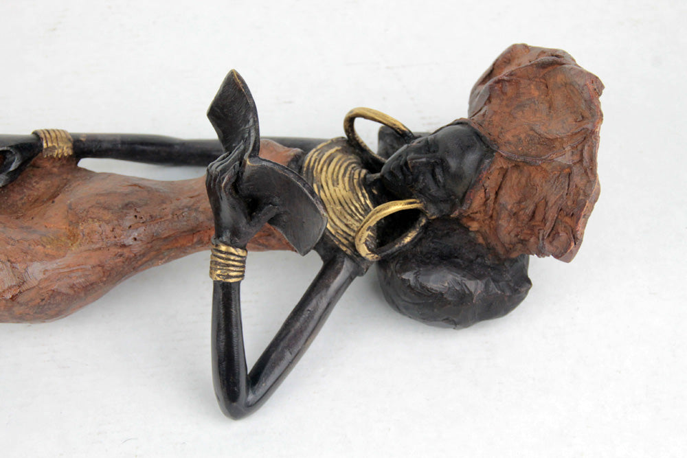 Bronze allongé 50 cm marron n°2 Bronzes d'Afrique