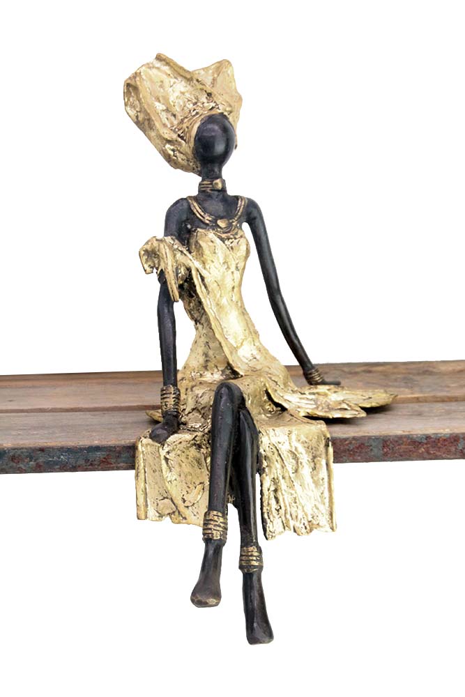 Bronze assis 35 cm doré n°6 Bronzes d'Afrique