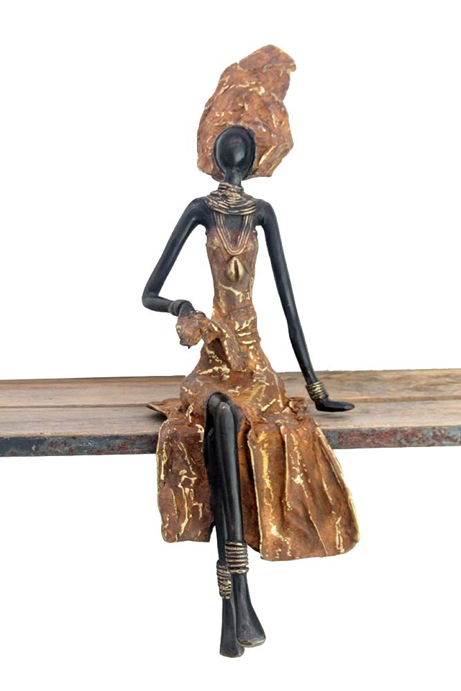 Bronze assis 40 cm marron n°1 Bronzes d'Afrique