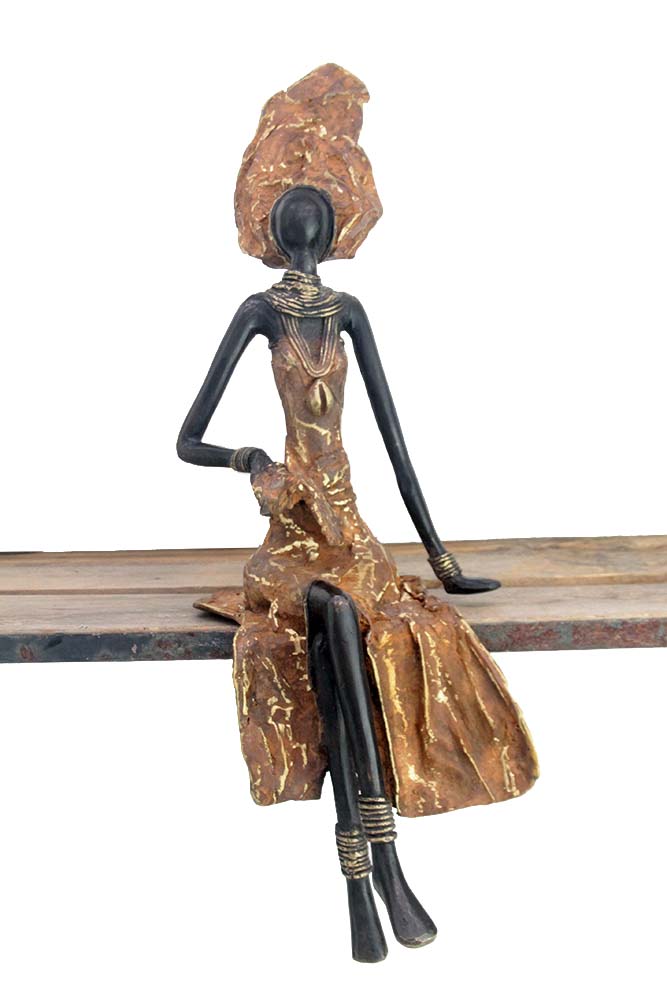Bronze assis 40 cm marron n°1 Bronzes d'Afrique