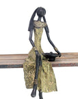 Bronze assis 40 cm vert n°7 Bronzes d'Afrique