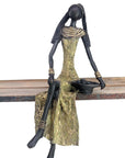 Bronze assis 40 cm vert n°7 Bronzes d'Afrique