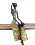 Bronze assis 40 cm vert n°7 Bronzes d'Afrique
