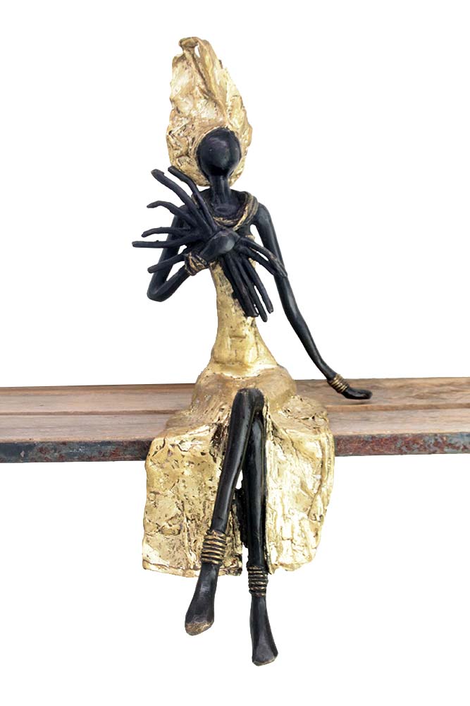 Bronze assis 40 cm doré n°5 Bronzes d'Afrique