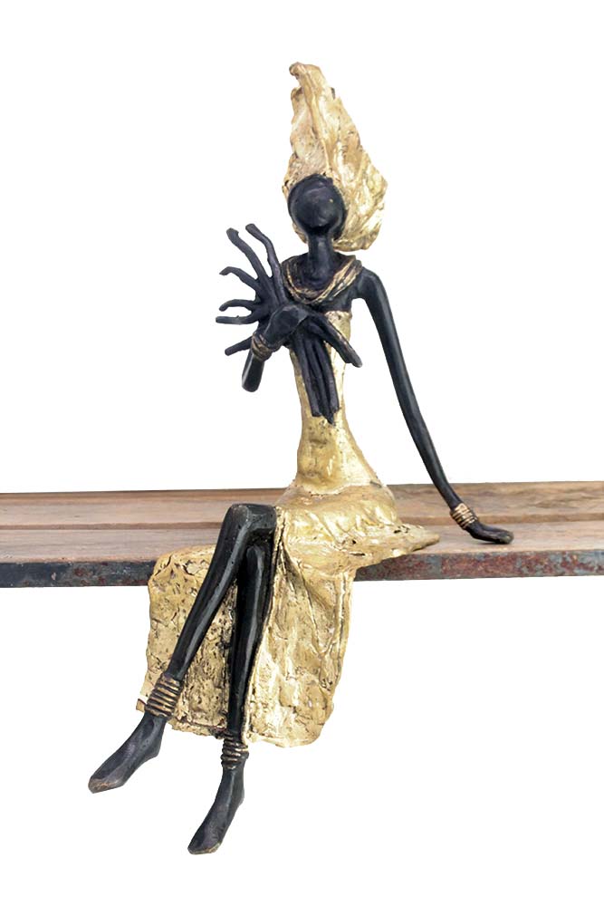Bronze assis 40 cm doré n°5 Bronzes d'Afrique