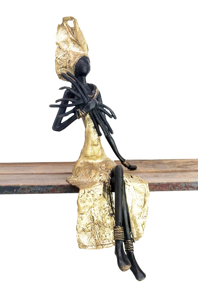 Bronze assis 40 cm doré n°5 Bronzes d'Afrique