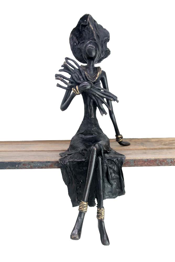 Bronze assis 40 cm noir n°1 Bronzes d'Afrique