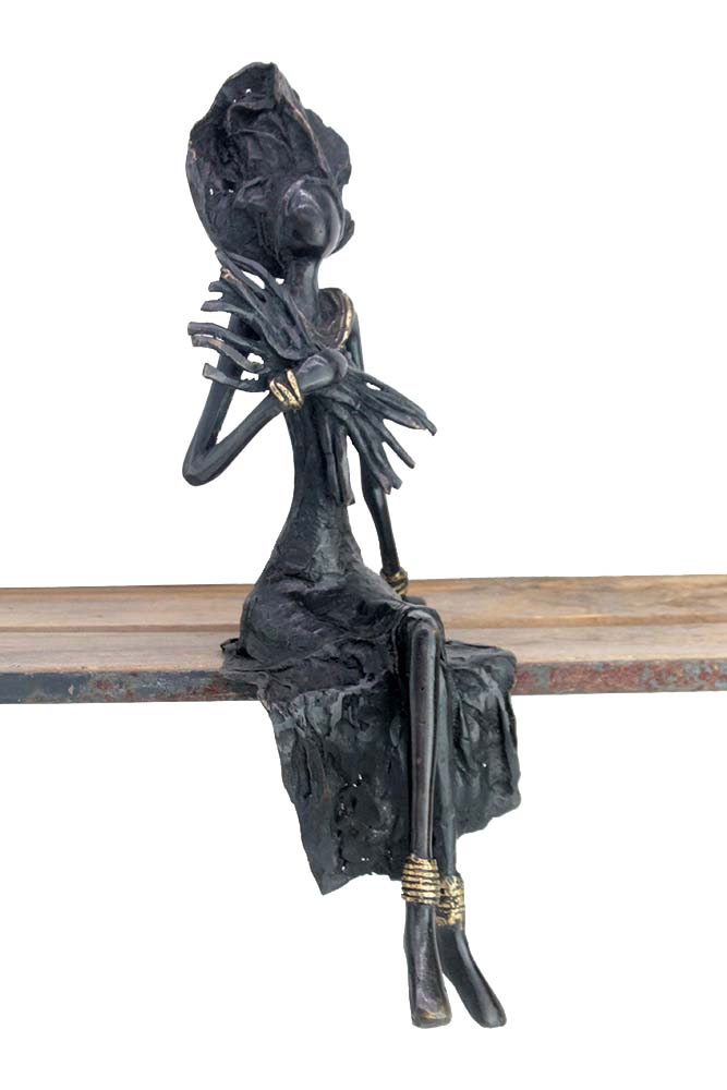 Bronze assis 40 cm noir n°1 Bronzes d'Afrique
