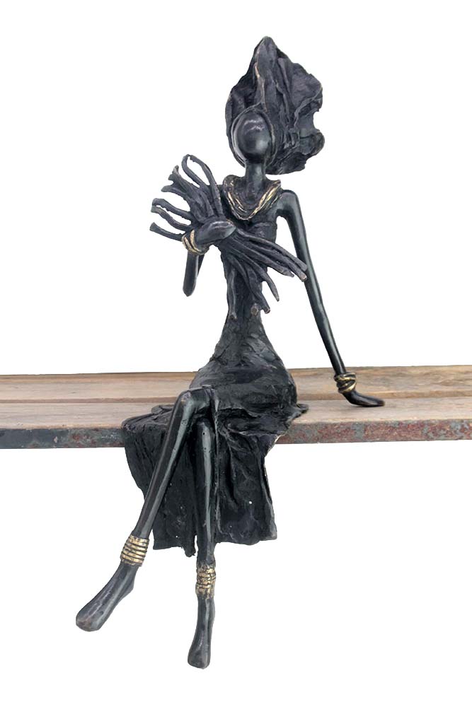 Bronze assis 40 cm noir n°1 Bronzes d'Afrique