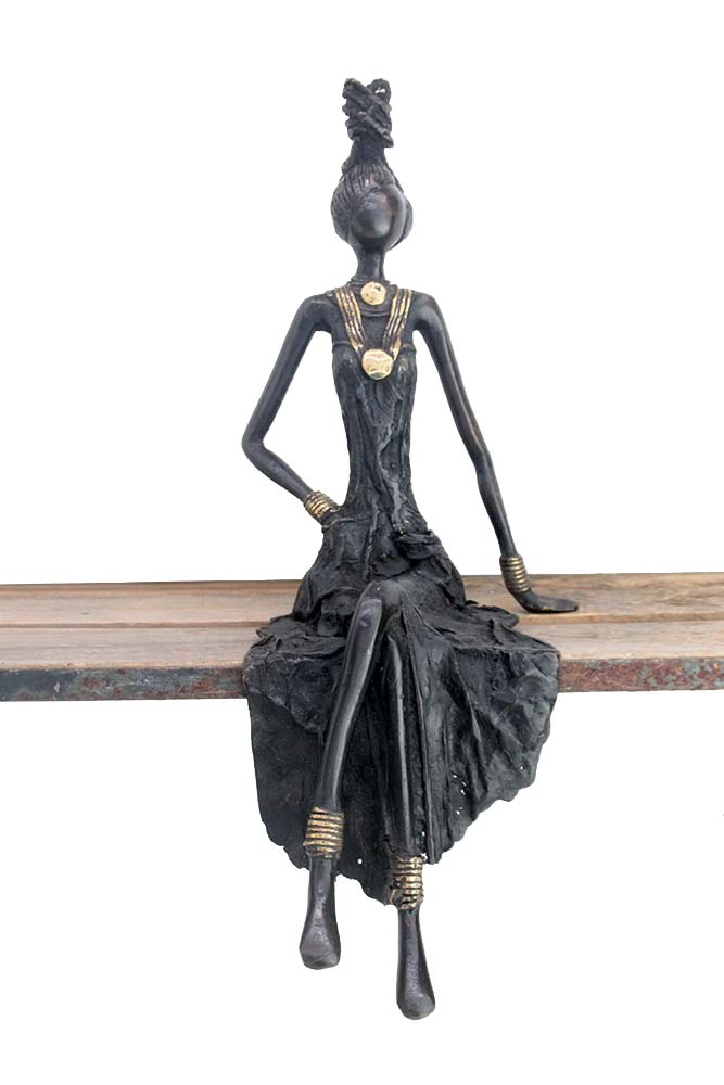 Bronze assis 40 cm noir n°2 Bronzes d'Afrique