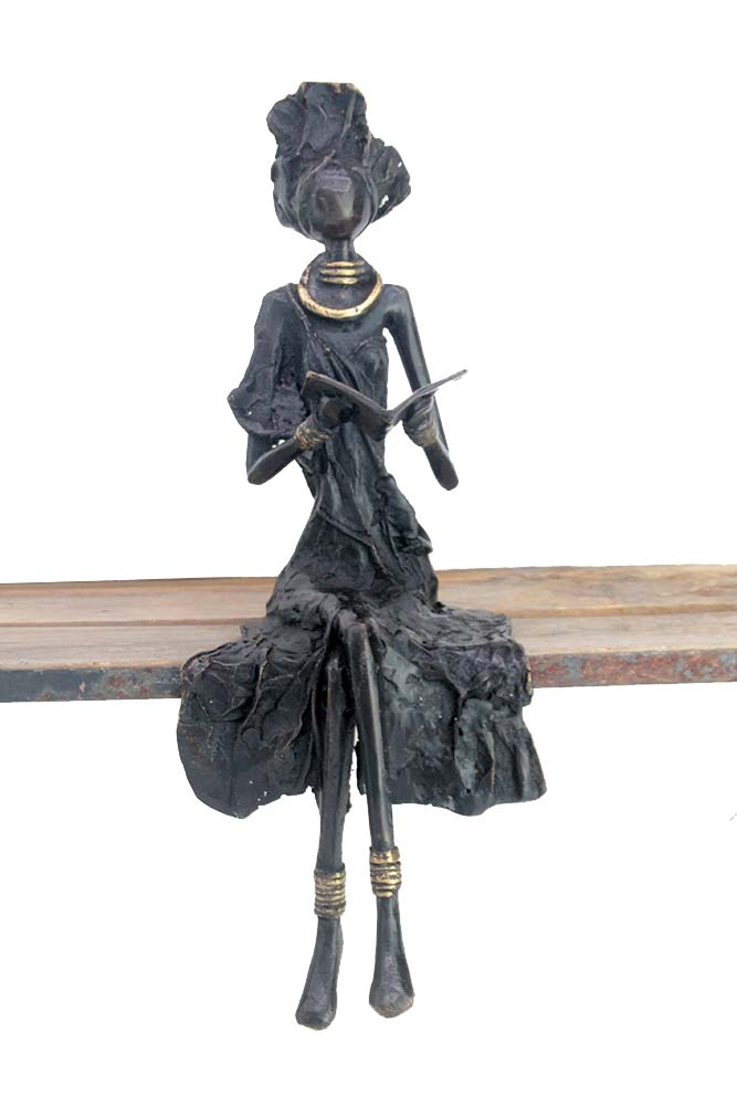 Bronze assis 40 cm noir n°3 Bronzes d'Afrique