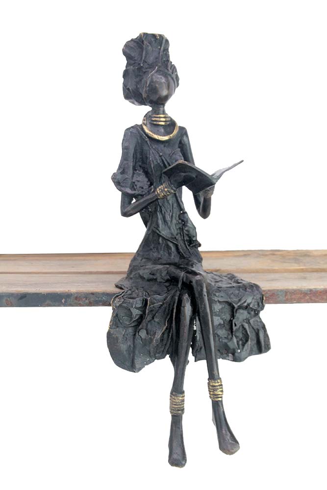 Bronze assis 40 cm noir n°3 Bronzes d'Afrique