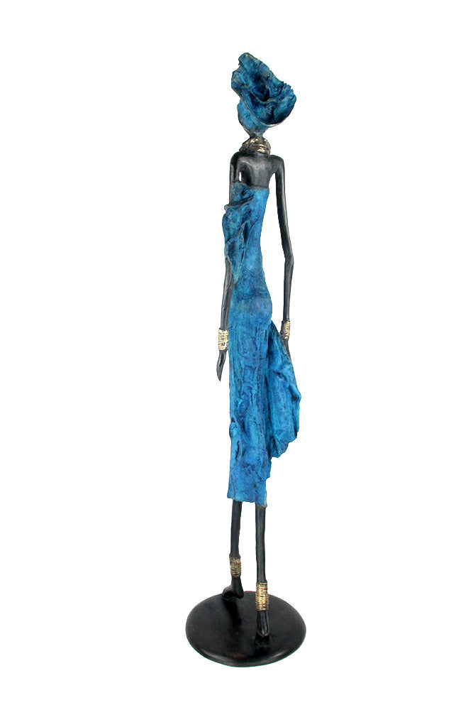 Bronze Issouf 80 cm bleu n°2 Bronzes d'Afrique
