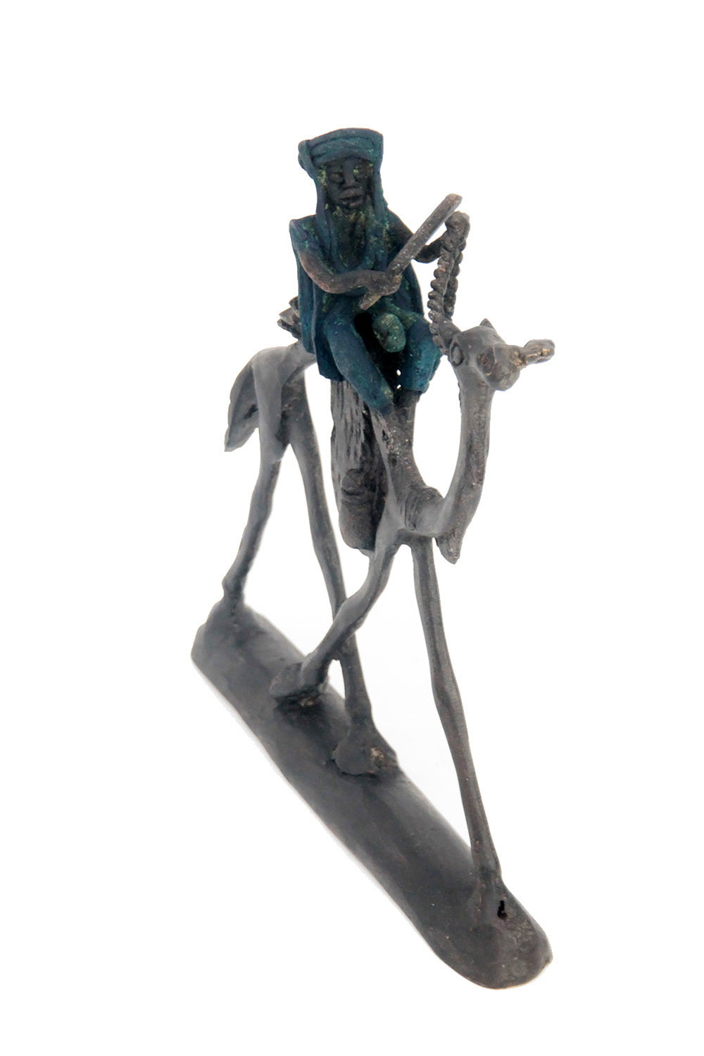 Chamelier 20 cm bleu n°1 Bronzes d'Afrique