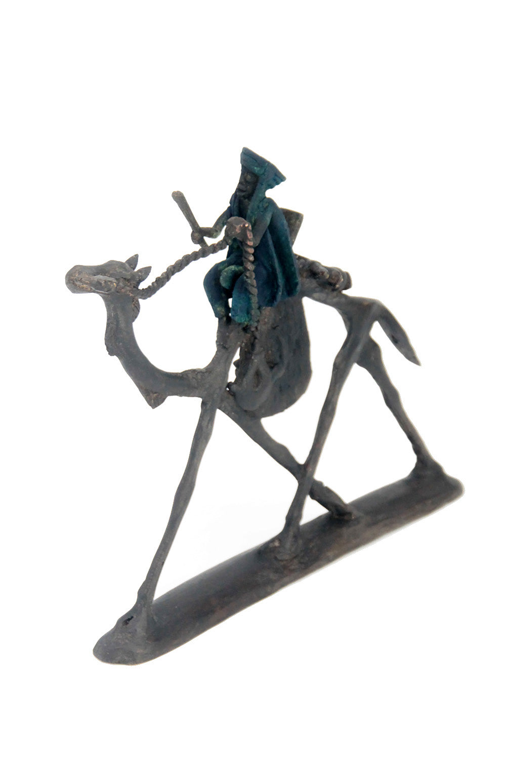 Chamelier 20 cm bleu n°1 Bronzes d'Afrique