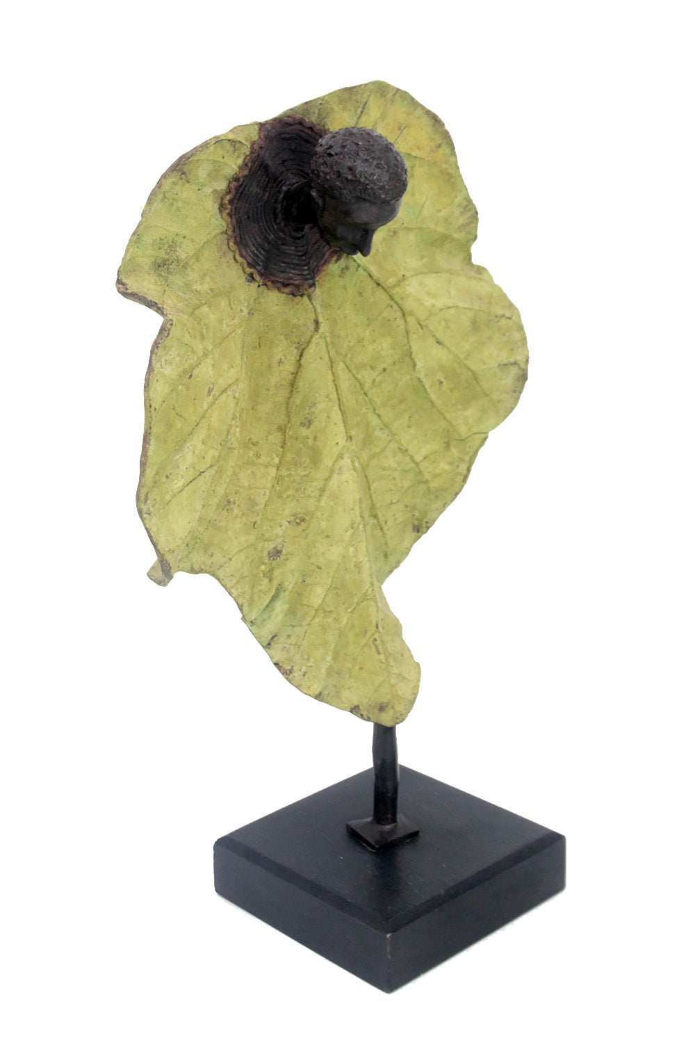 Bronze Feuille simple 45 cm vert n°3 Bronzes d'Afrique