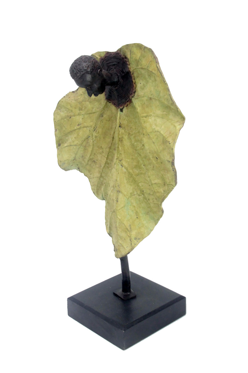 Bronze Feuille simple 45 cm vert n°3 Bronzes d'Afrique