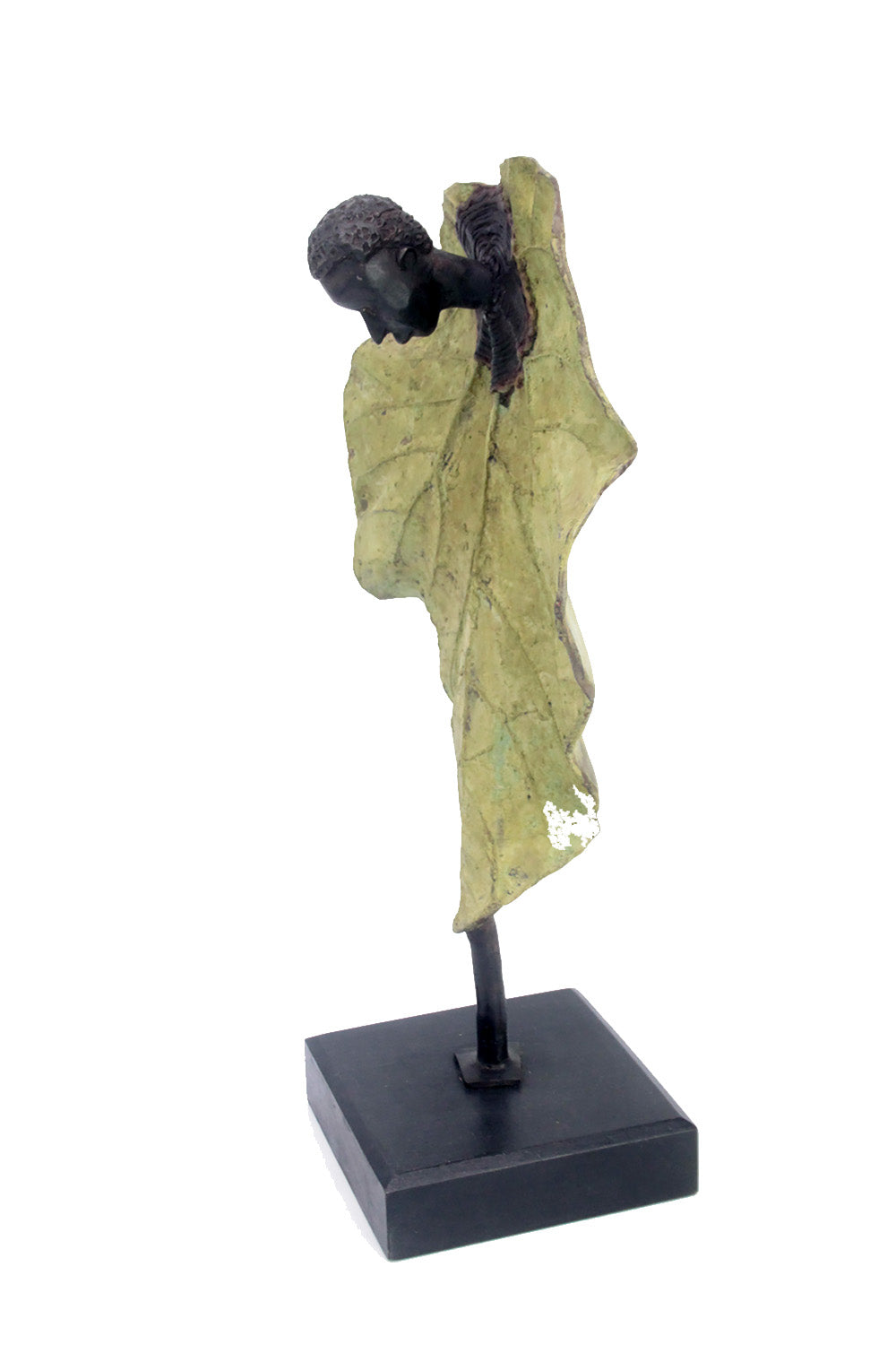 Bronze Feuille simple 45 cm vert n°3 Bronzes d'Afrique