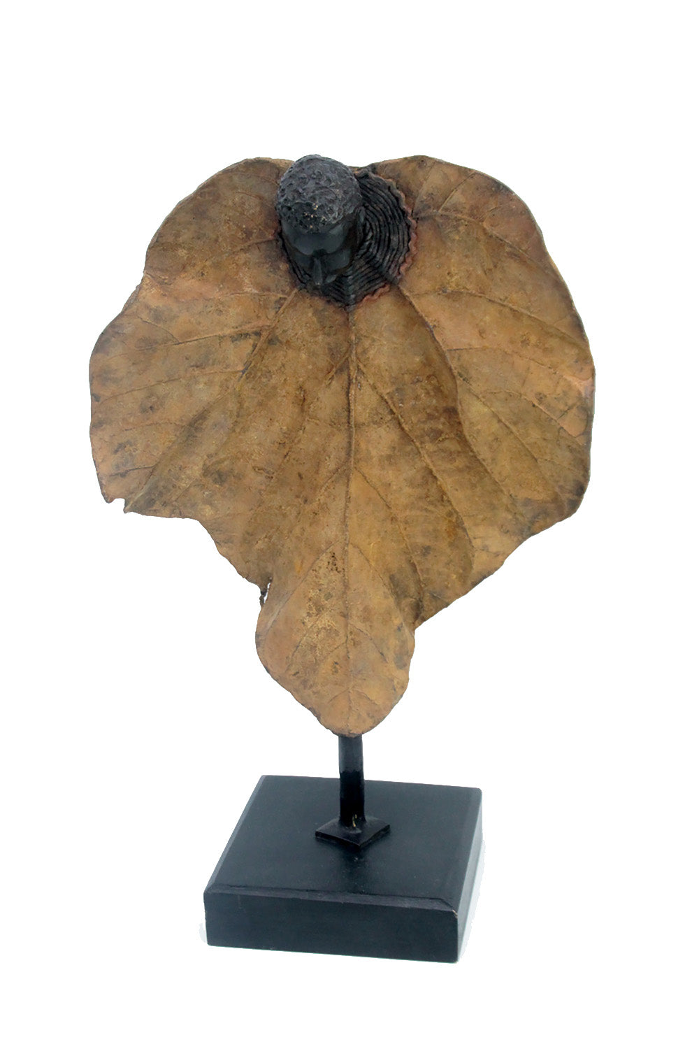 Bronze Feuille simple 45 cm vert n°3 Bronzes d'Afrique