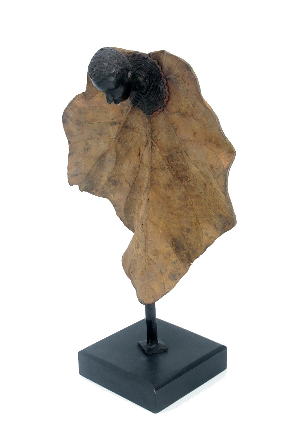 Bronze Feuille simple 45 cm vert n°3 Bronzes d'Afrique