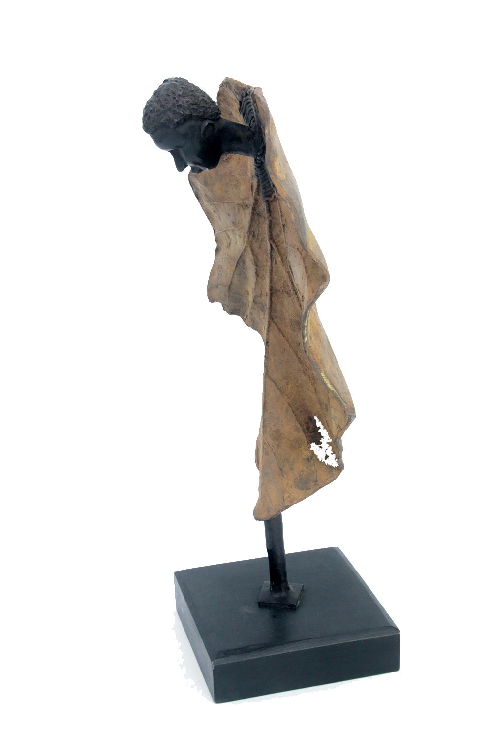 Bronze Feuille simple 45 cm vert n°3 Bronzes d'Afrique