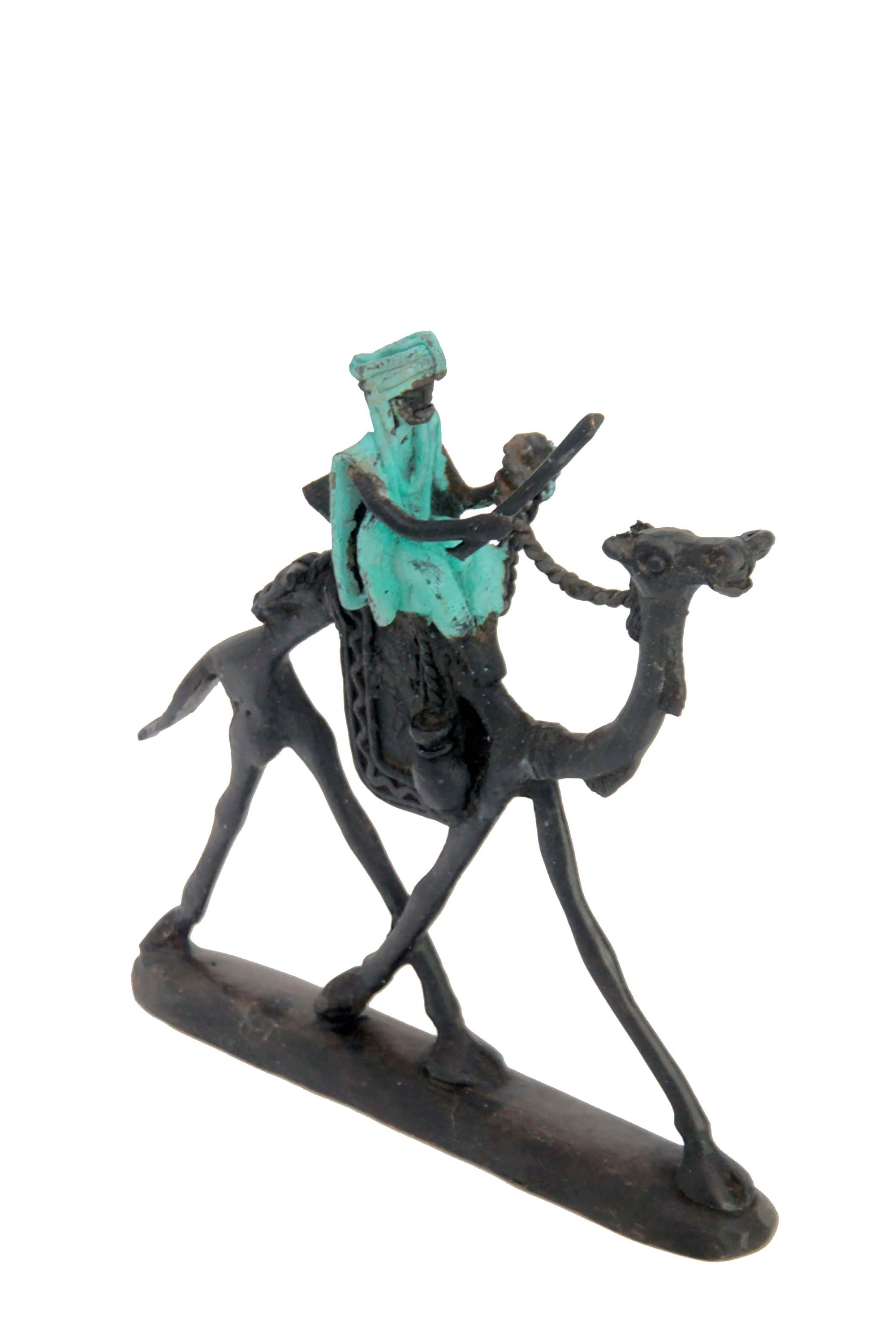 Chamelier 20 cm vert n°3 Bronzes d'Afrique