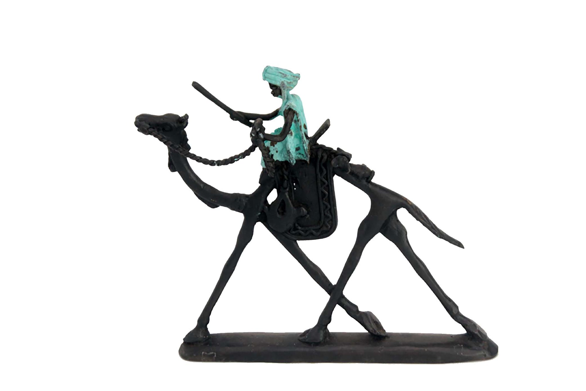 Chamelier 20 cm vert n°3 Bronzes d'Afrique