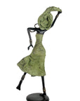Bronze danseuse 50 cm vert et marron n°1 Bronzes d'Afrique